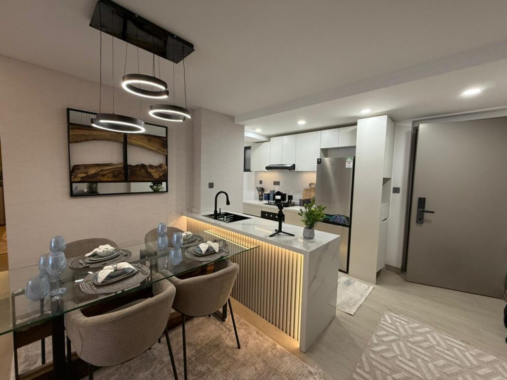 Two Bedroom Apartment near Hyatt Regency Hotel Kitchen