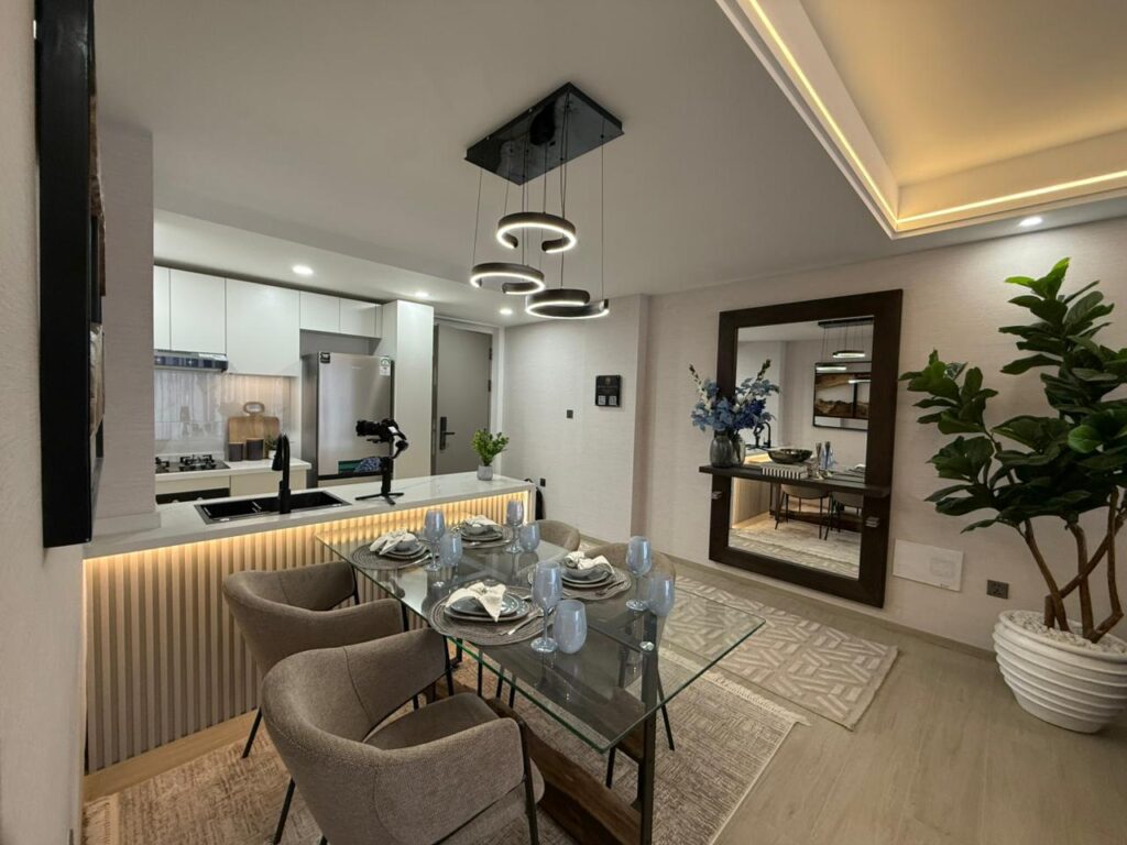 Dining Area at Two Bedroom Apartment near Hyatt Regency Hotel