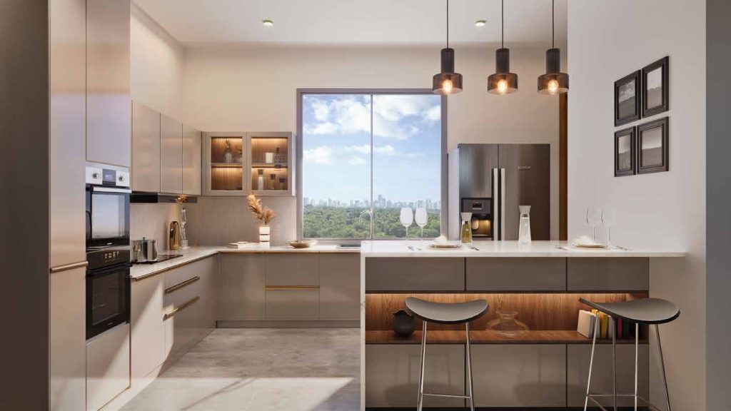 an island open plan kitchen Donyo Hill Residence