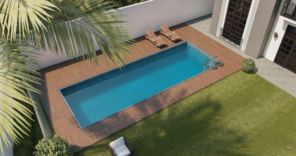 the swimming pool at Hookwood Springs Villas aerial view