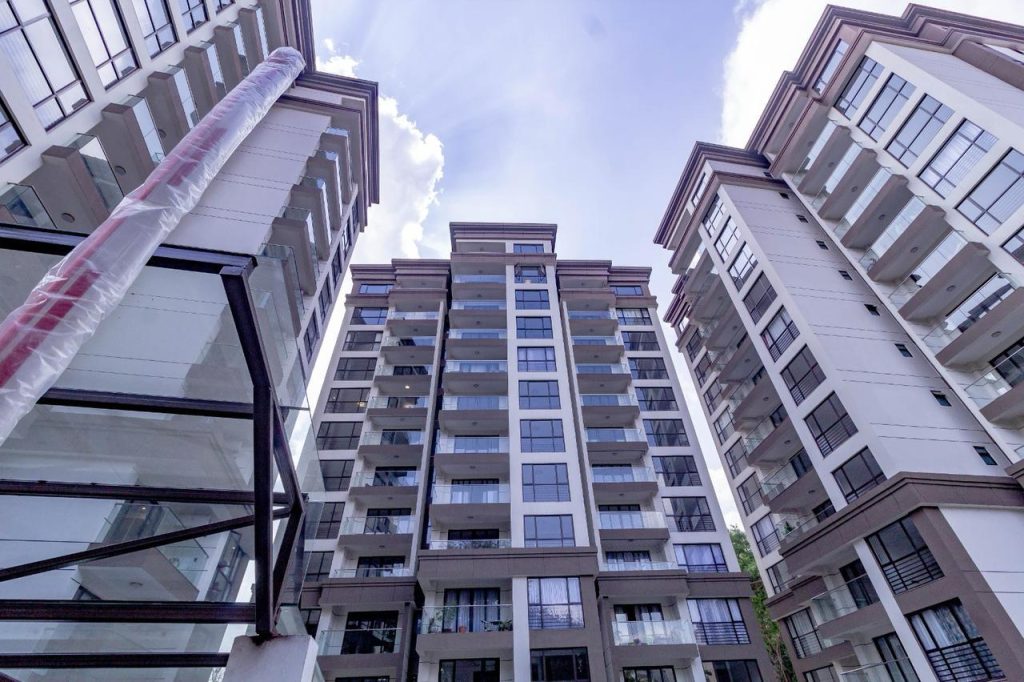 exterior view of the building towers at Furnished Apartment near Netherlands Embassy