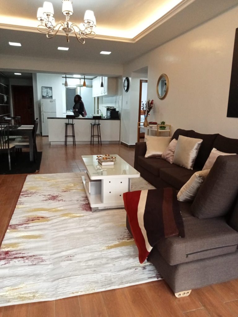 The lounge of the Budget 2 bedroom furnished apartment Kilimani