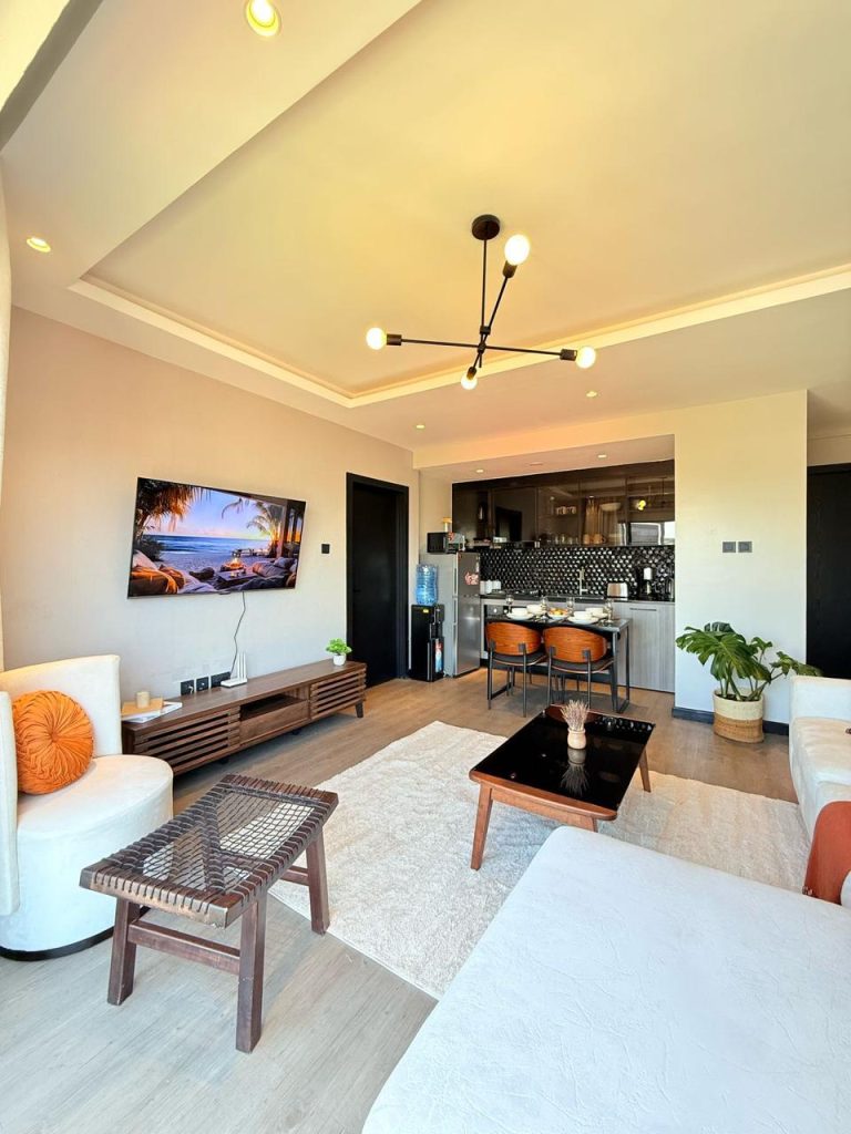 Th beautiful lounge of the Furnished Apartment for Digital Nomads in Nairobi