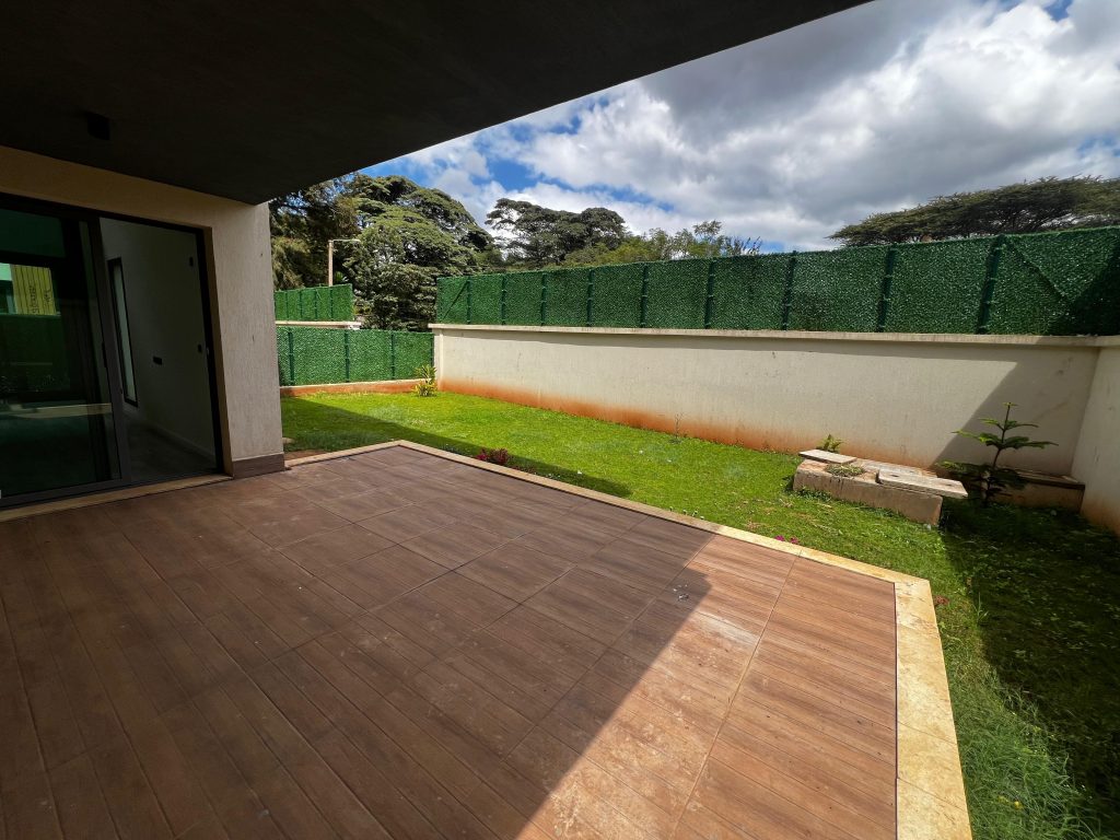 the backyard garden at Five Bedroom Villa in Lavington Nairobi