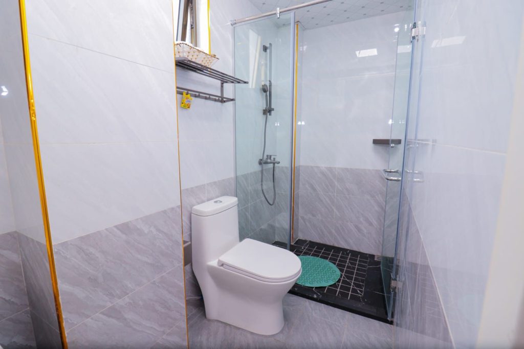 a toilet and shower at 2 Bedroom Furnished Apartment for rent by Owner