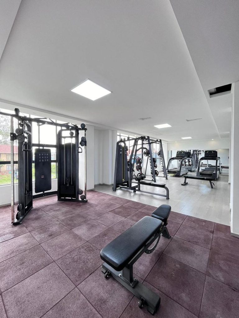 a fully fitted gym at the Two Bedroom Furnished Apartment for rent in Nairobi