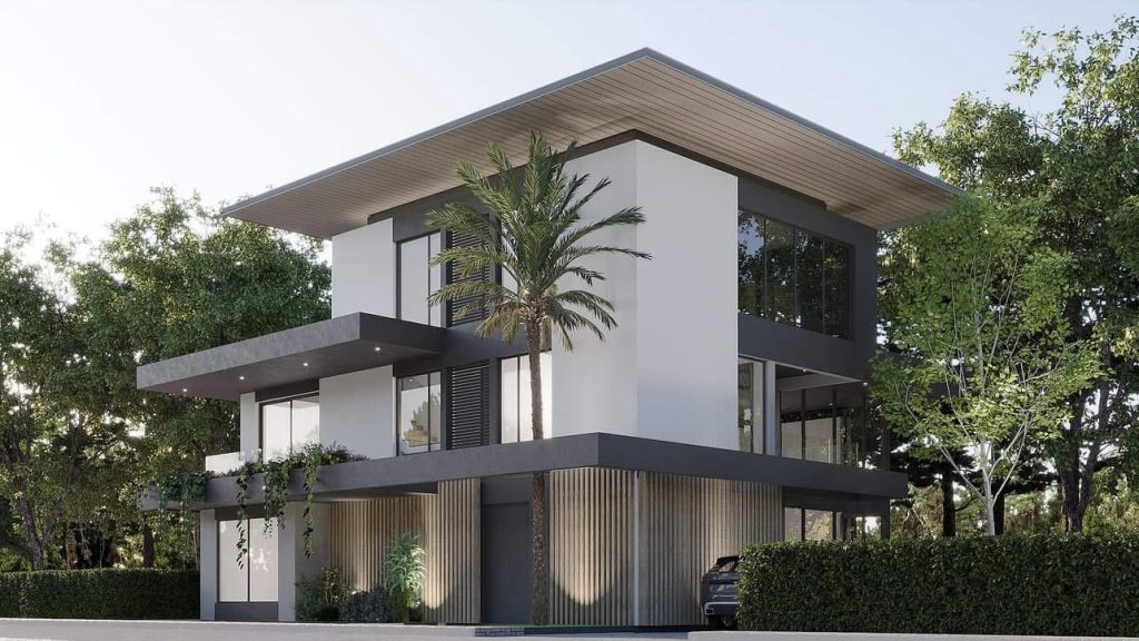 modern building of the Villa Nova Townhouses in Lavington on Jacaranda Avenue