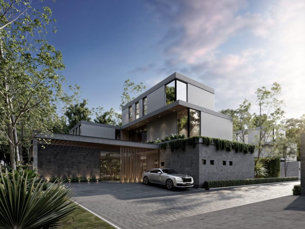 modern house exterior view at Five Bedroom Villas In Karen Nairobi