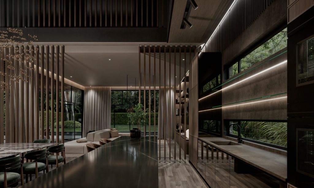 open plan kitchen at Five Bedroom Villas In Karen Nairobi