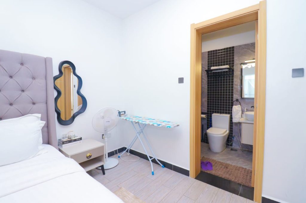 an ensuite bedroom at Furnished 3 Bedroom Airbnb in Kilimani