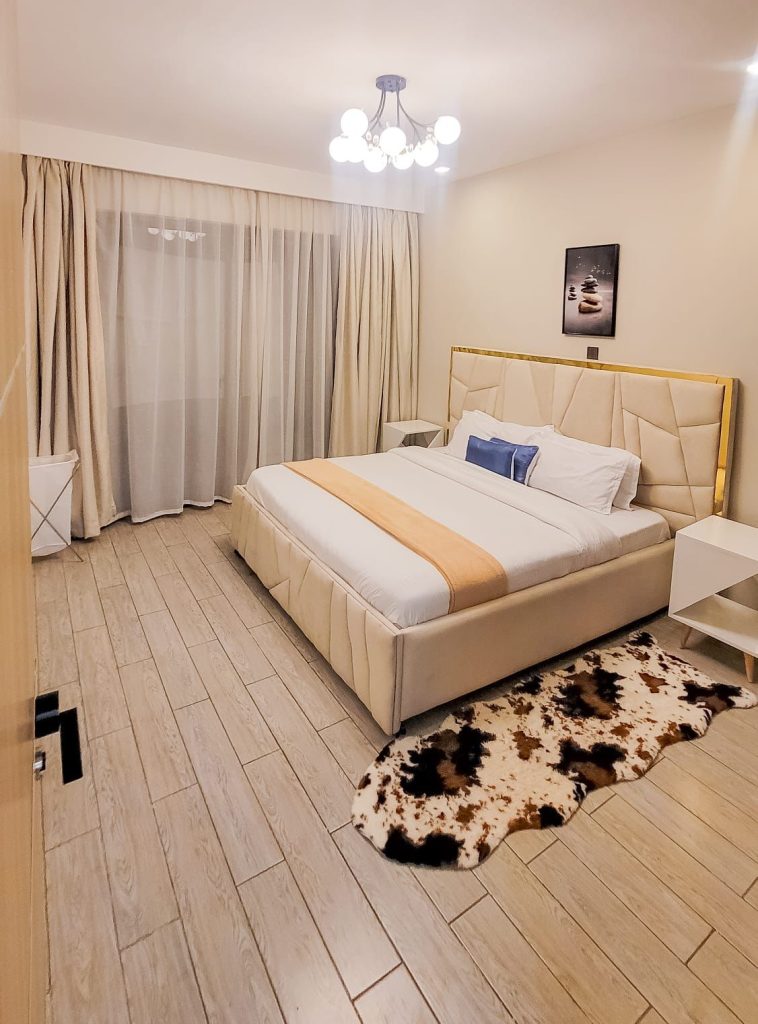 expansive bedroom at Luxury 1 bedroom apartment near Yaya Kilimani