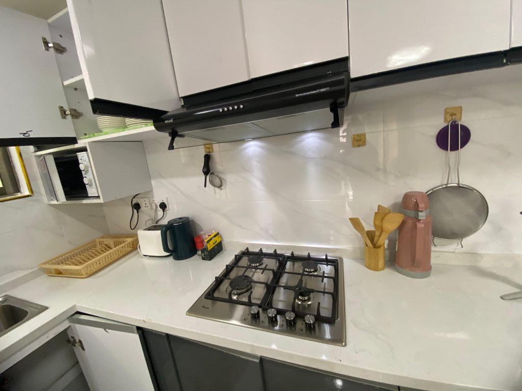 fitted kitchen at Fully Furnished Rental Apartment in Kilimani Nairobi