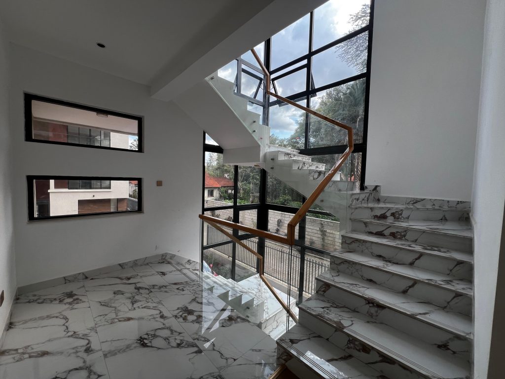 the staircase at Five Bedroom Townhouses in Lavington