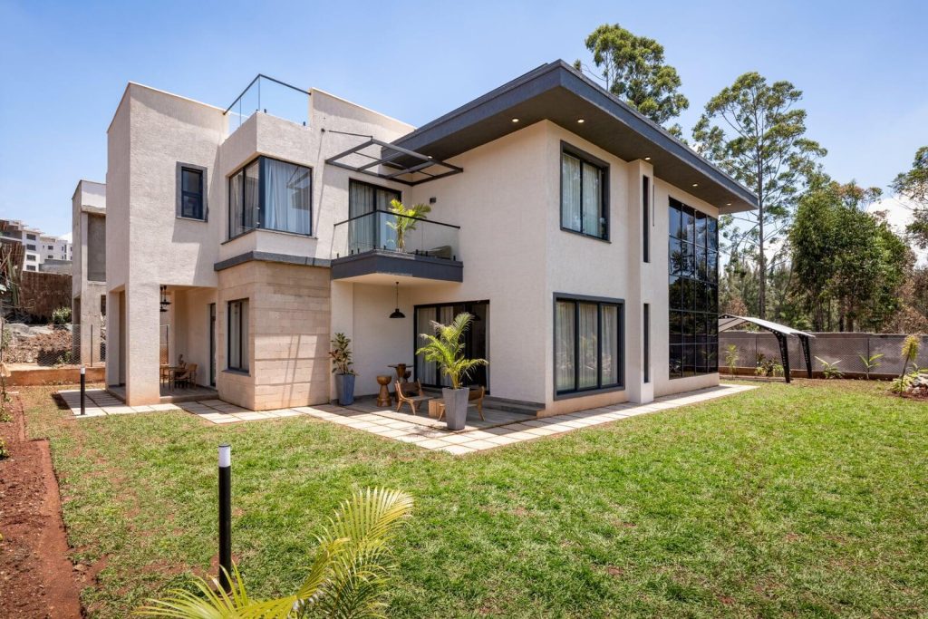 exterior view of a modern house at 4 and 5 Bedroom Homes & Villas Loresho Nairobi