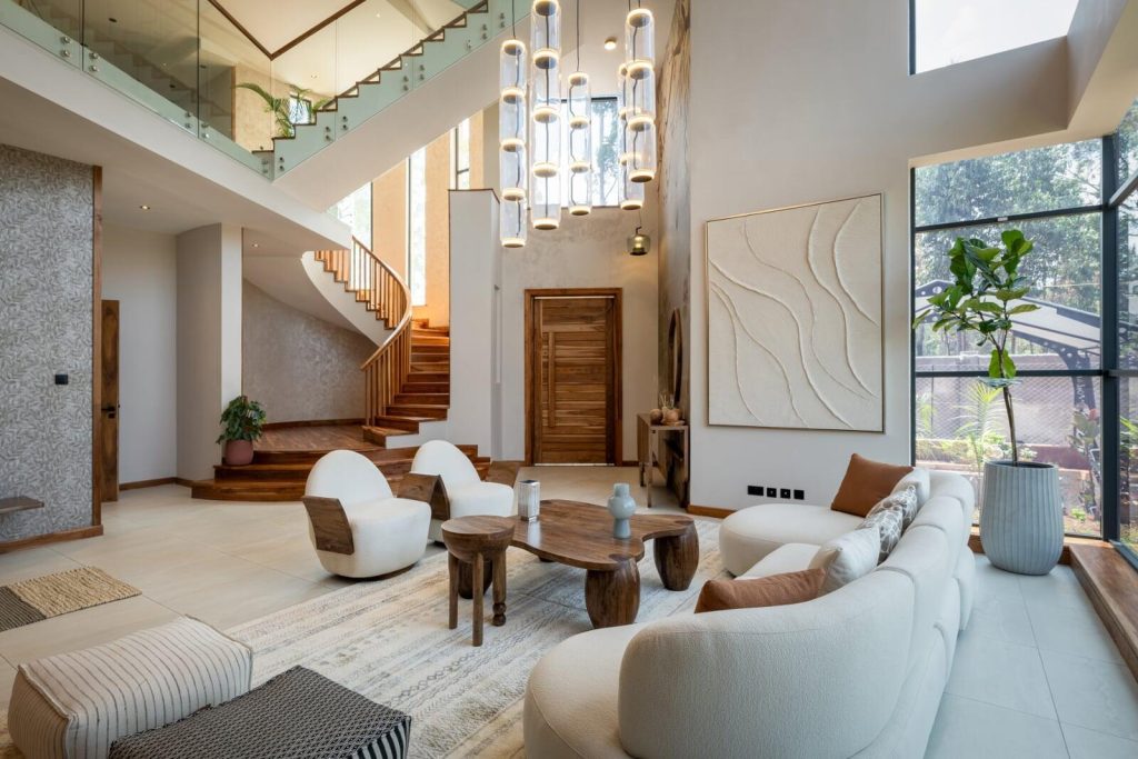 4 and 5 Bedroom Homes & Villas Loresho Nairobi double volume living room