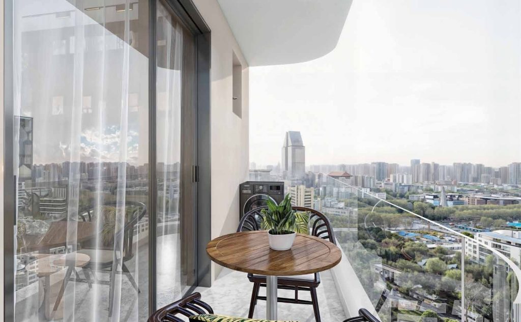scenic views from the balcony at Oak Breeze Residency