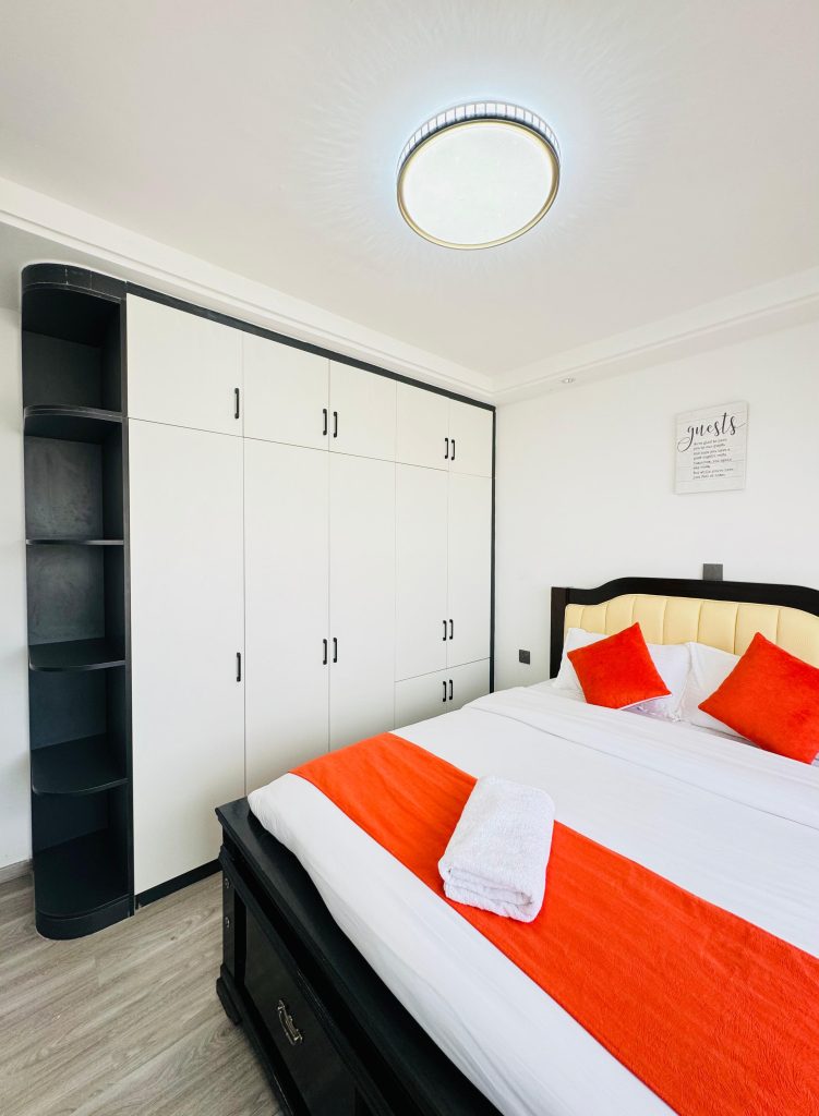 1st bedroom of the Furnished 2 Bedroom Apartment Master Ensuite in Kileleshwa