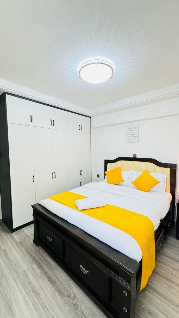 2nd bedroom of the Furnished 2 Bedroom Apartment Master Ensuite in Kileleshwa