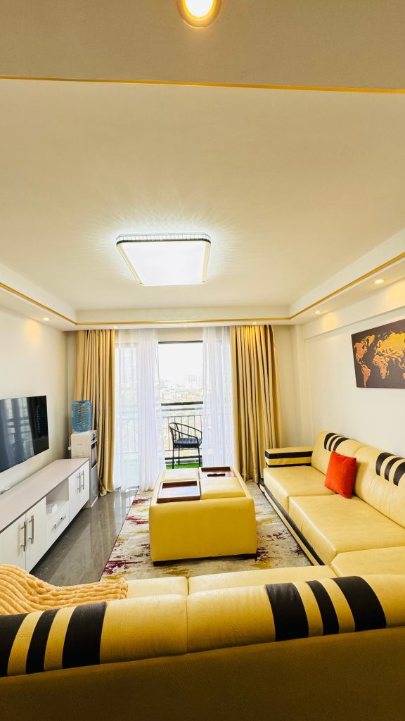 sitting area of the Furnished 2 Bedroom Apartment Master Ensuite in Kileleshwa