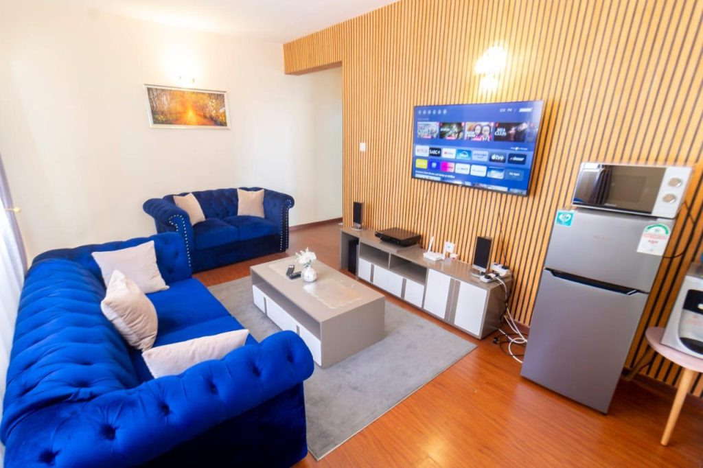 Elegant sitting area with cozy seating in Mararo Court Furnished Apartment in Lavington.