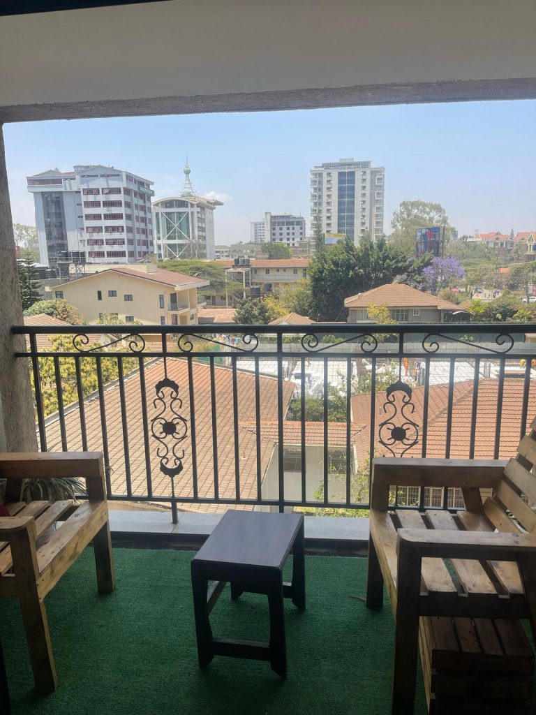 Scenuic view from the balcony of the cheap serviced 2 bedroom apartment in Nairobi