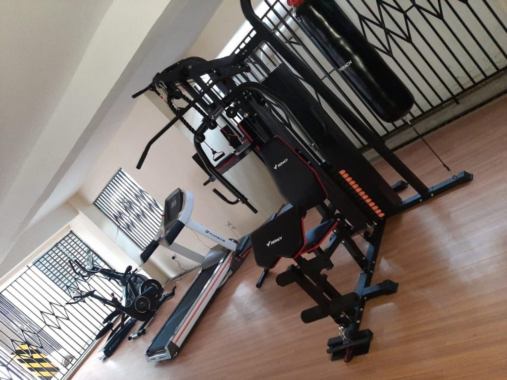 a fully equipped gym at cheap serviced 2 bedroom apartment in Nairobi