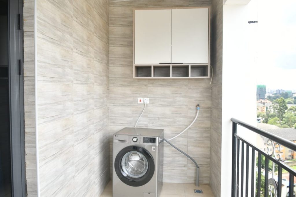 provison of a washing machine for convenience at Short Let Furnished Apartment in Westlands Nairobi