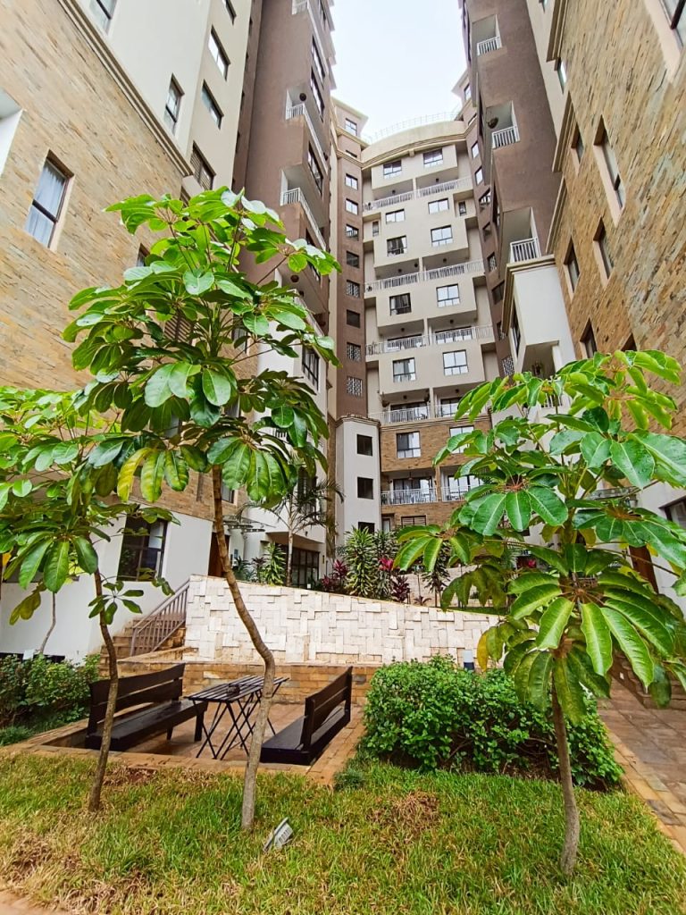 Exterior facade of the furnished duplex apartment building in Kilimani available for short term stays