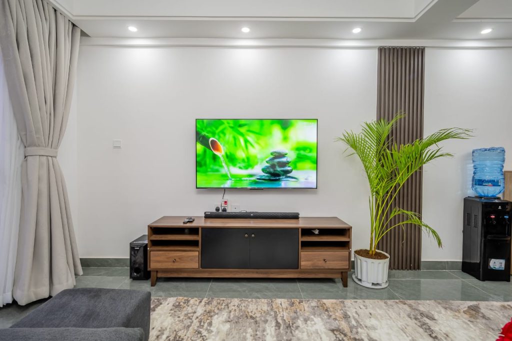 Big smart Tv for entertainment at sheva suites