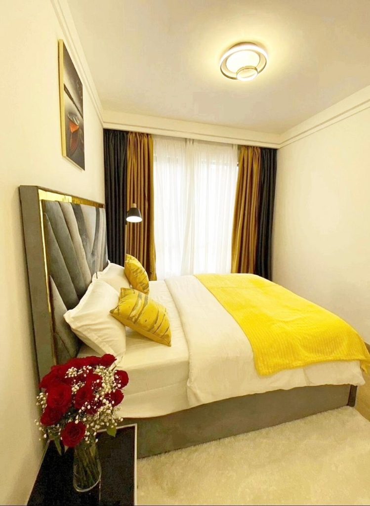 Bedroom of the kilimani furnished apartment with all utilities