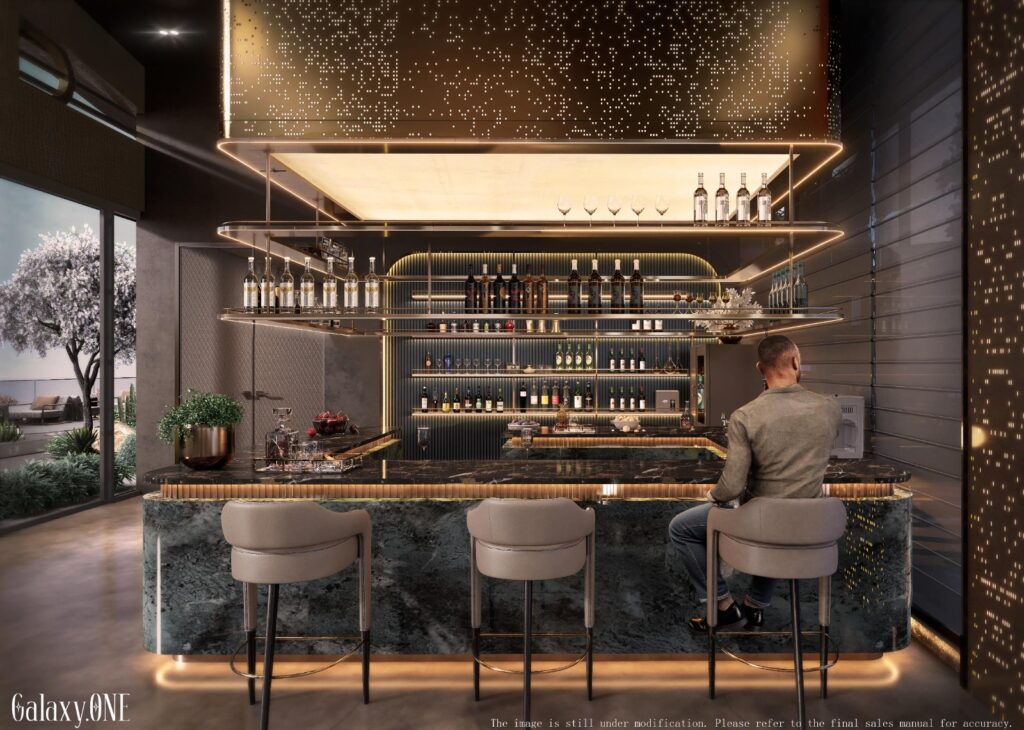 A bar area at Galaxy ONE Apartment in Westlands