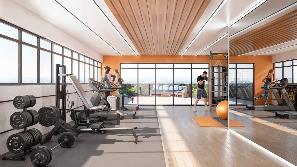 An Equipped gym at Aviv Almasi