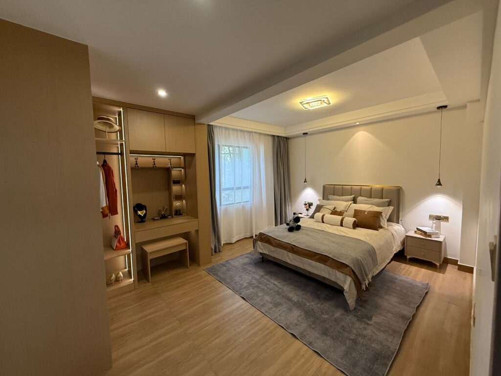 The master bedroom at the Two Bedroom Apartment Near Nyeri Road