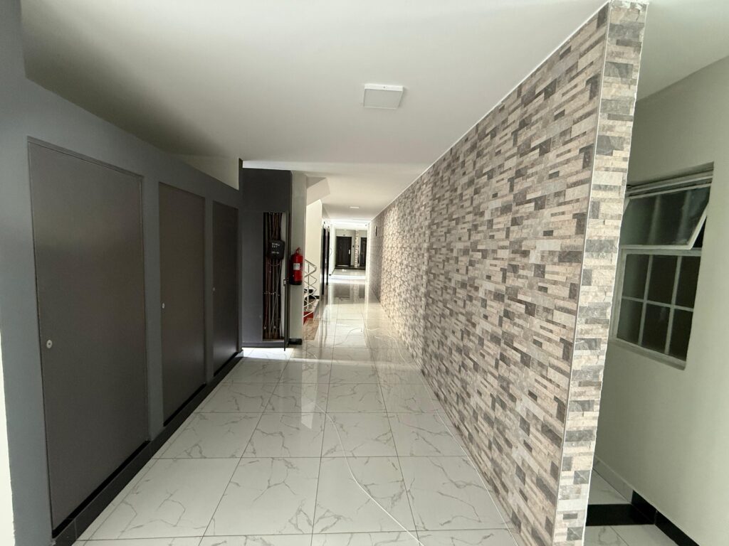 Walking corridors at the Pearl Rivers unfurnished 2 bedroom building