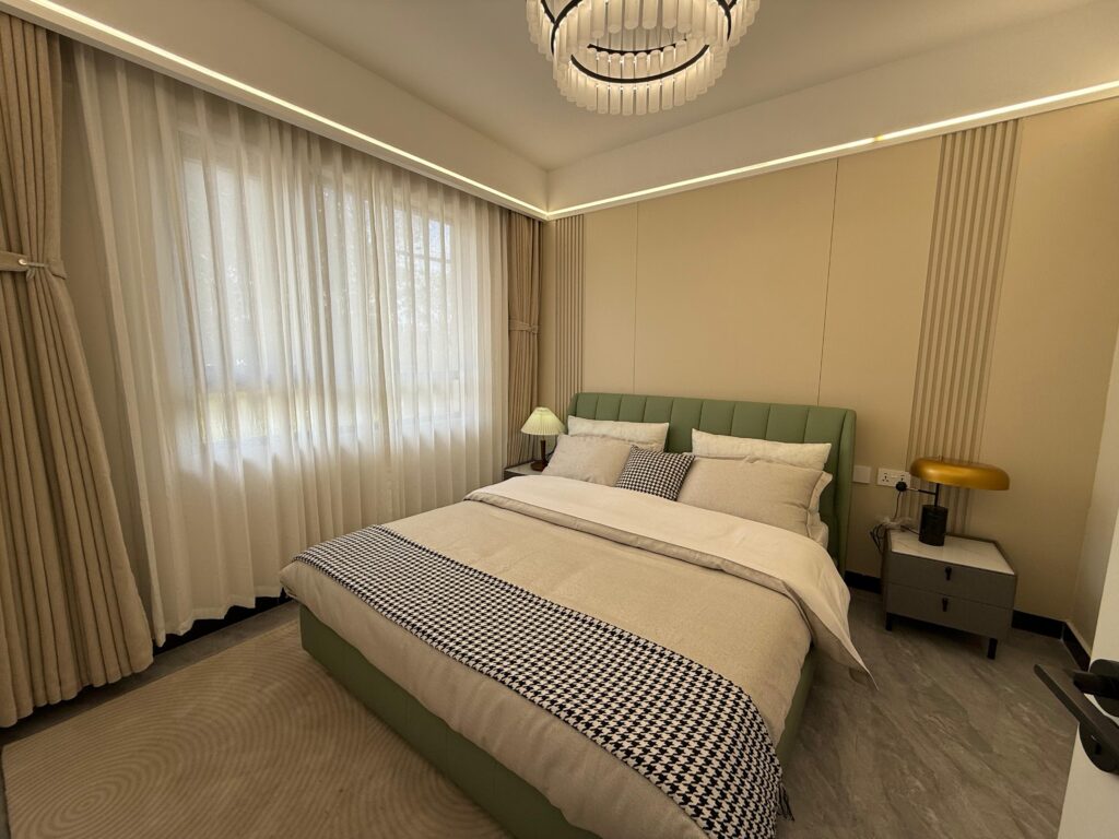 The first bedroom at the Two Bedroom Apartment on Wood Avenue