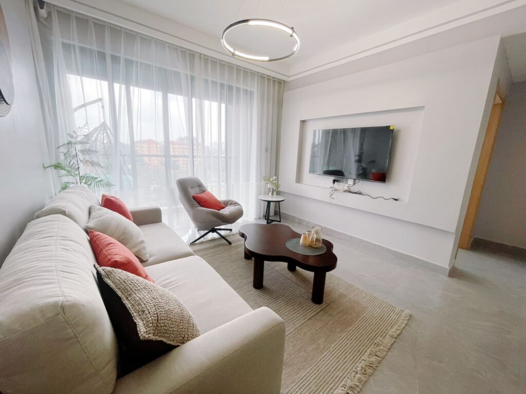 Furnished Apartment at Riara Oasis Lavington living room