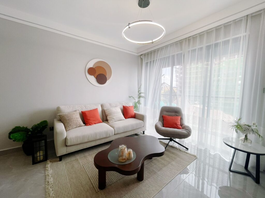 Furnished Apartment at Riara Oasis Lavington couch and table