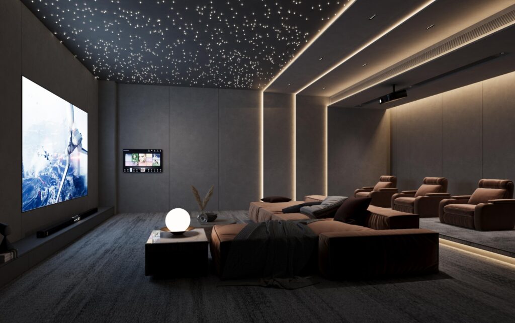 Luster Harbor cinema lounge