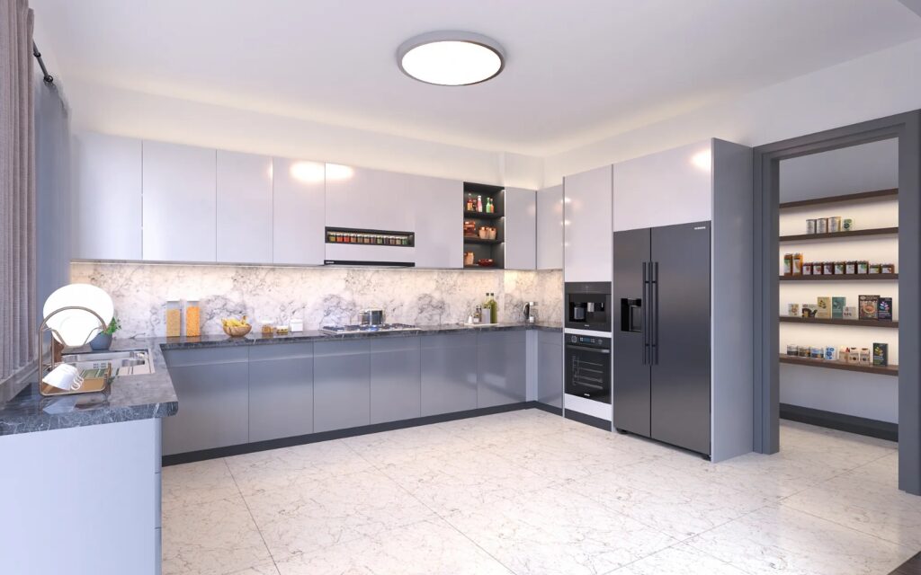 Marjaan Suites and Residency Apartment Kitchen and pantry