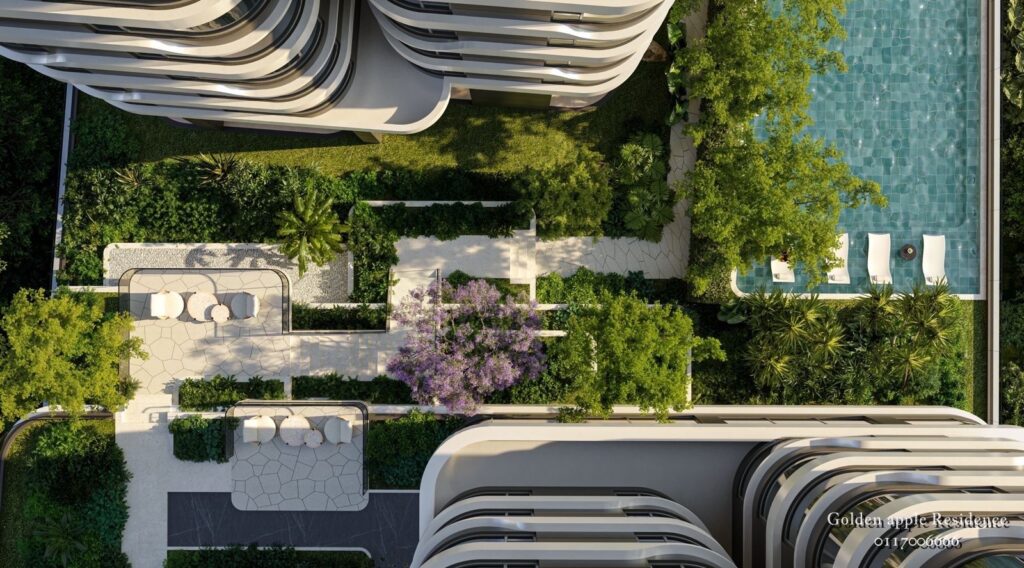 Golden Apple Residence Garden and pool